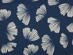 Conjunto 2 Espreguicadeiras Madeira Escura E 2 Lonas Brancas E Padrao Conchas Anzio