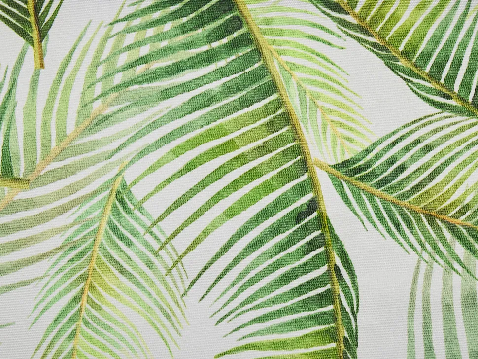 Conjunto 2 Espreguicadeiras Madeira Escura E 2 Lonas Brancas E Padrao Palmeira Anzio