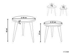 Conjunto 2 Mesas De Apoio Em Madeira Escura De Mango Ranja