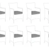 Conjunto Capas De Almofada Para Exterior Cinza Para Conjunto De Jardim Italy