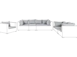 Conjunto Capas De Almofada Para Exterior Cinzentas Maestro Ii