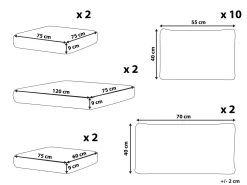 Conjunto Capas De Almofada Para Exterior Cinzentas Maestro Ii