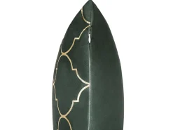 Conjunto De 2 Almofadas 45 X 45 Cm Em Verde E Detalhe Dourado Alyssum