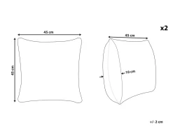 Conjunto De 2 Almofadas Amarelas Com Pelo 45 X 45 Cm Pumila