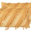 Conjunto De 2 Almofadas Amarelas 30 X 50 Cm Ayroor