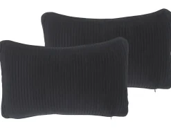 Conjunto De 2 Almofadas As Riscas Pretas 30 X 50 Cm Gudari