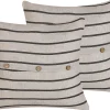 Conjunto De 2 Almofadas As Riscas Creme E Preto 43 X 43 Cm Cynara