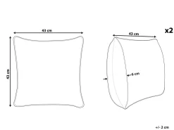 Conjunto De 2 Almofadas As Riscas Creme E Preto 43 X 43 Cm Cynara
