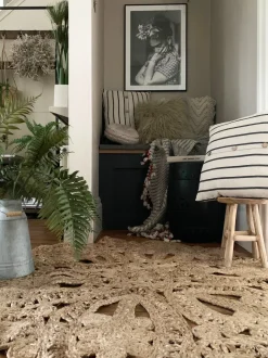 Conjunto De 2 Almofadas As Riscas Creme E Preto 43 X 43 Cm Cynara