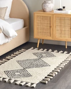 Conjunto De 2 Almofadas As Riscas Creme E Preto 43 X 43 Cm Cynara