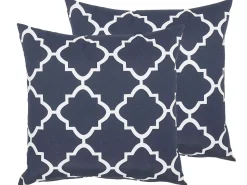 Conjunto De 2 Almofadas Azuis 40 X 40 Cm Sofades