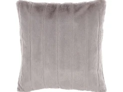 Conjunto De 2 Almofadas Cinzentas Claras Com Pelo 45 X 45 Cm Pumila