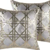 Conjunto De 2 Almofadas Cinzentas Com Dourado 45 X 45 Cm Cassia