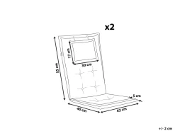 Conjunto De 2 Almofadas Cinzentas Para A Cadeira Maui