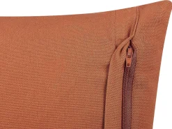 Conjunto De 2 Almofadas Com Padrao Geometrico Em Algodao Laranja 35 X 55 Cm Albium