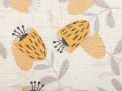 Conjunto De 2 Almofadas Com Padrao Floral Creme E Amarelo 45 X 45 Cm Abutilon
