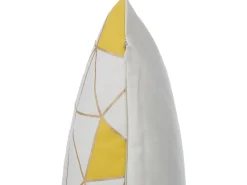 Conjunto De 2 Almofadas Com Padrao Geometrico Amarelo 45 X 45 Cm Clarkia