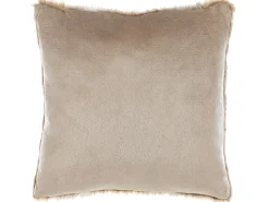 Conjunto De 2 Almofadas Com Pelo Castanho Claro 45 X 45 Cm Hordeum