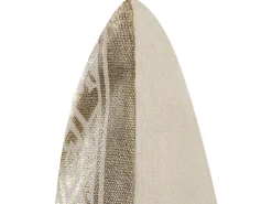 Conjunto De 2 Almofadas Com Padrao Geometrico 50 X 50 Cm Dourado Oujda