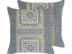 Conjunto De 2 Almofadas Com Padrao Geometrico 50 X 50 Cm Multicolor Sidi