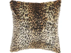 Conjunto De 2 Almofadas Com Padrao Leopardo Castanho E Creme 45 X 45 Cm Foxtail