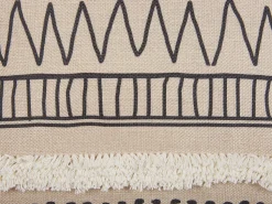 Conjunto De 2 Almofadas Creme E Preto 45 X 45 Cm Heuchera