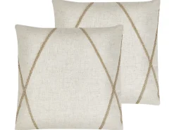 Conjunto De 2 Almofadas Creme 45 X 45 Cm Licuala