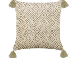 Conjunto De 2 Almofadas Decorativas Em Veludo Creme 45 X 45 Cm Santolina