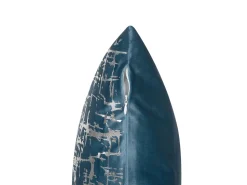 Conjunto De 2 Almofadas Decorativas Em Veludo 45 X 45 Cm Azul Gardenia