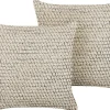 Conjunto De 2 Almofadas Decorativas Em Algodao Creme 45 X 45 Cm Howea