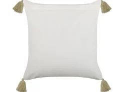 Conjunto De 2 Almofadas Decorativas Com Padrao Geometrico Em Algodao Verde E Branco 45 X 45 Cm Syringa