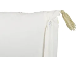 Conjunto De 2 Almofadas Decorativas Com Padrao Geometrico Em Algodao Verde E Branco 45 X 45 Cm Syringa