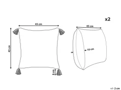 Conjunto De 2 Almofadas Decorativas Com Padrao Geometrico Em Algodao Verde E Branco 45 X 45 Cm Syringa