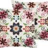 Conjunto De 2 Almofadas Decorativas Bordadas Em Algodao Multicolor 50 X 50 Cm Bahraich