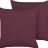 Conjunto De 2 Almofadas Decorativas Roxas 45 X 45 Cm Sagina