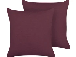 Conjunto De 2 Almofadas Decorativas Roxas 45 X 45 Cm Sagina
