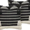 Conjunto De 2 Almofadas Decorativas De Algodao Creme E Preto 50 X 50 Cm Chittoor