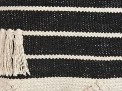 Conjunto De 2 Almofadas Decorativas De Algodao Creme E Preto 50 X 50 Cm Chittoor