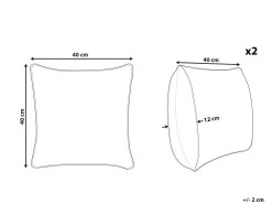 Conjunto De 2 Almofadas Decorativas Azuis 40 X 40 Cm Radzkot