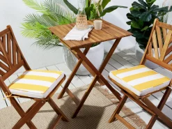 Conjunto De 2 Almofadas De Assento Amarelo E Branco Terni