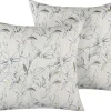 Conjunto De 2 Almofadas Decorativas Creme Com Flores 45 X 45 Cm Arbor