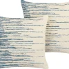 Conjunto De 2 Almofadas Decorativas Creme E Azul 45 X 45 Cm Rivina