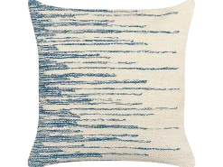 Conjunto De 2 Almofadas Decorativas Creme E Azul 45 X 45 Cm Rivina