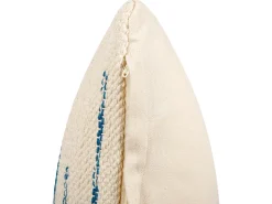 Conjunto De 2 Almofadas Decorativas Creme E Azul 45 X 45 Cm Rivina