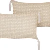 Conjunto De 2 Almofadas Decorativas Creme Claro 45 X 25 Cm Hakone