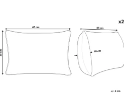 Conjunto De 2 Almofadas Decorativas Creme Claro 45 X 25 Cm Hakone