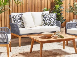 Conjunto De 2 Almofadas De Jardim Preto E Branco 45 X 45 Cm Karditsa