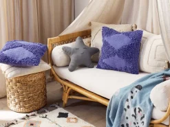 Conjunto De 2 Almofadas Decorativas Em Algodao Violeta 45 X 45 Cm Rhoeo