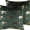 Conjunto De 2 Almofadas Decorativas 45 X 45 Cm Verde Bluebell