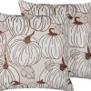 Conjunto De 2 Almofadas Decorativas Em Veludo Creme 45 X 45 Cm Gourd